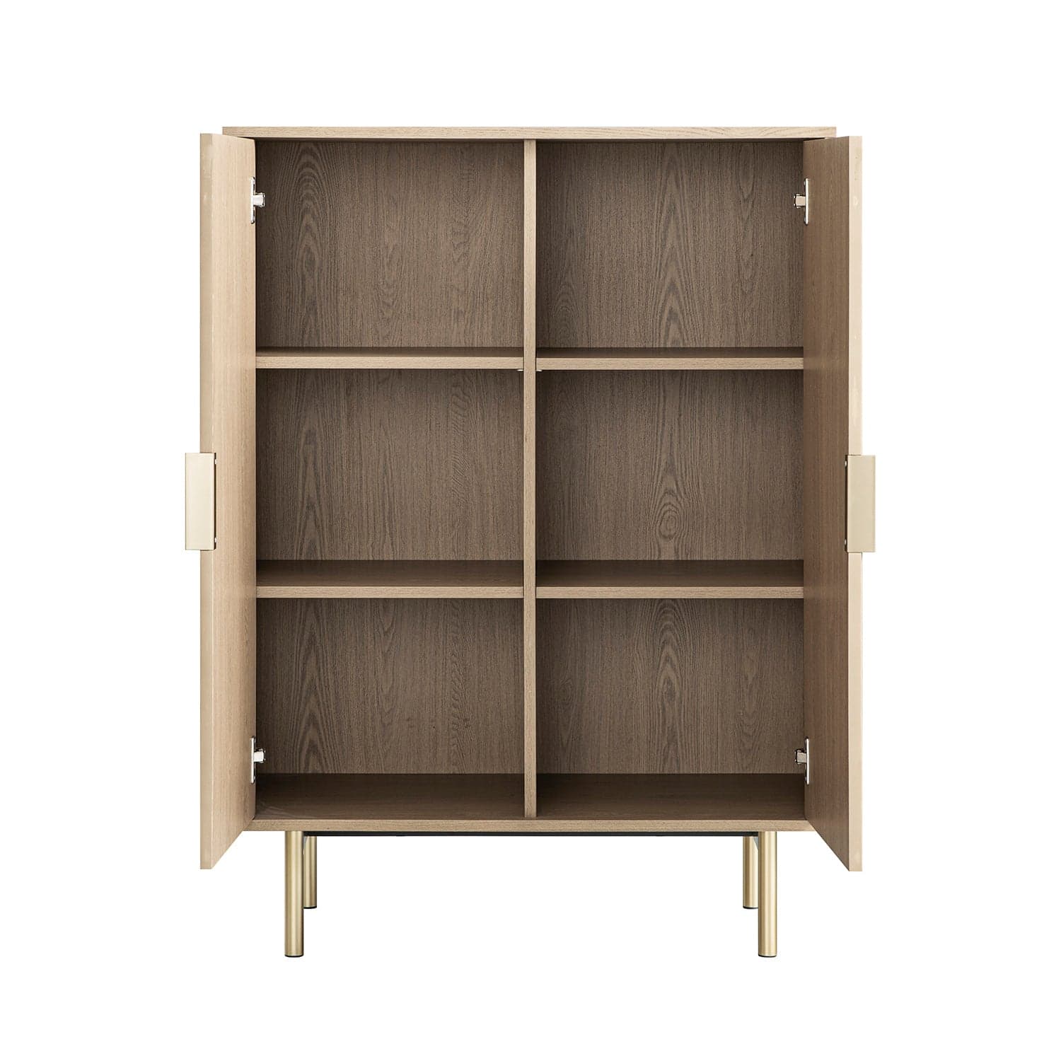 Richmond Ridged Highboard Storage Cabinet, Light Ash