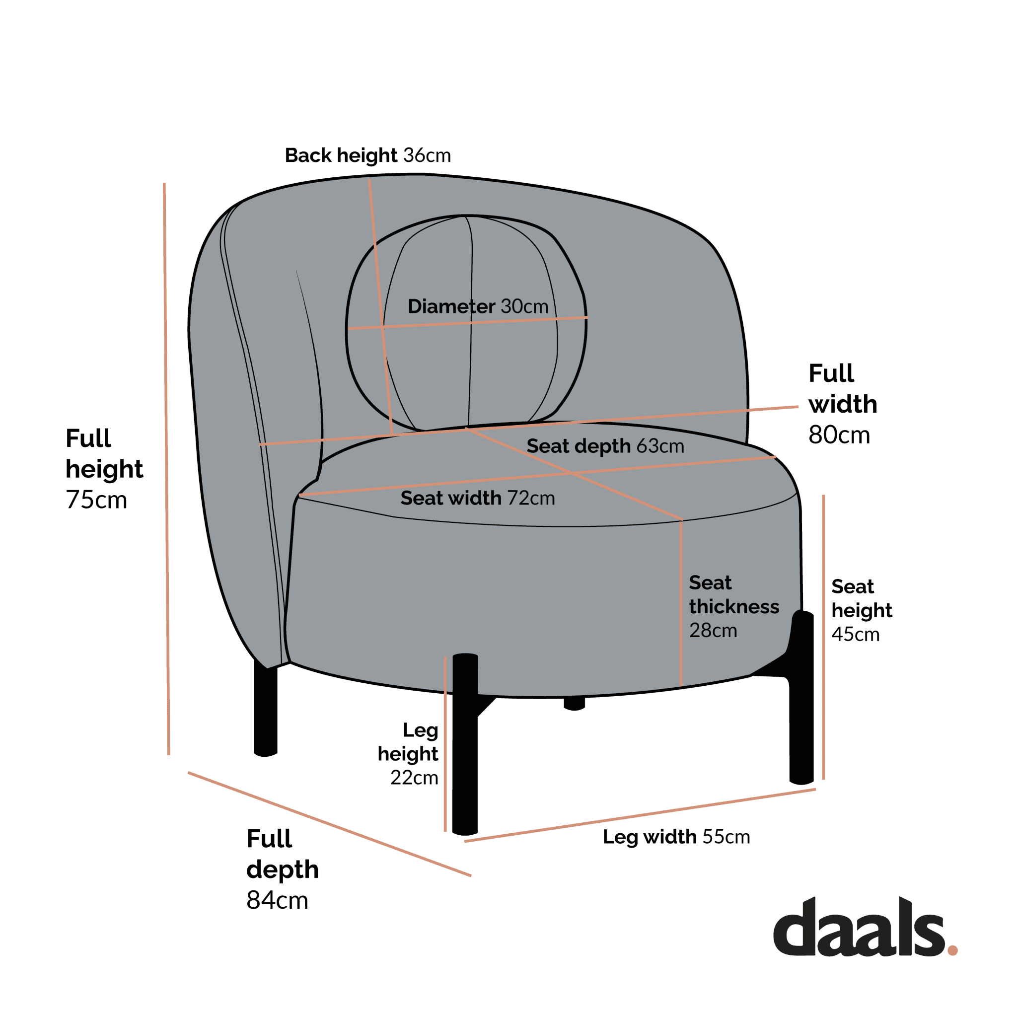 Amboise Armchair with Ball Cushion, Julien Linen Blend