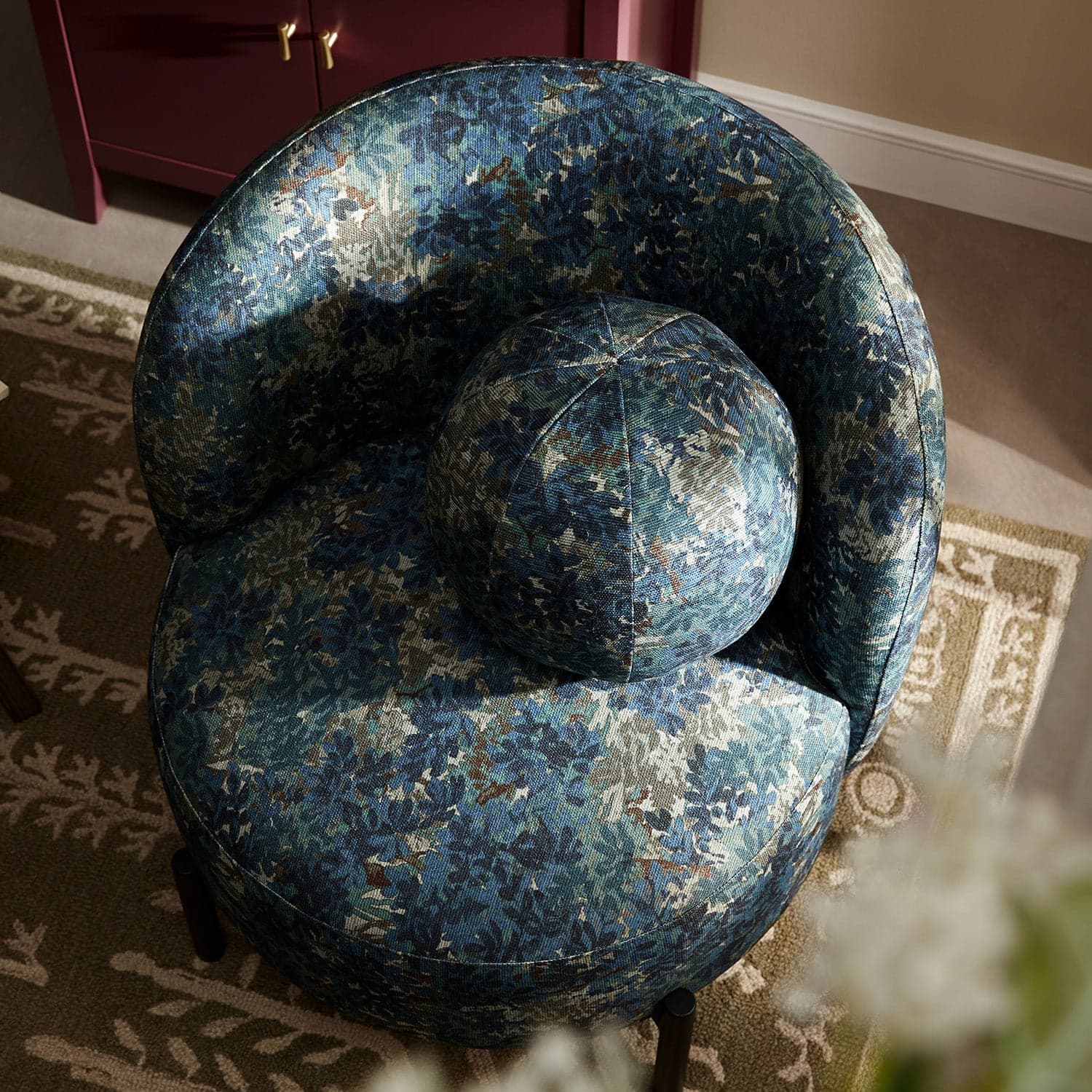 Amboise Armchair with Ball Cushion, Julien Linen Blend