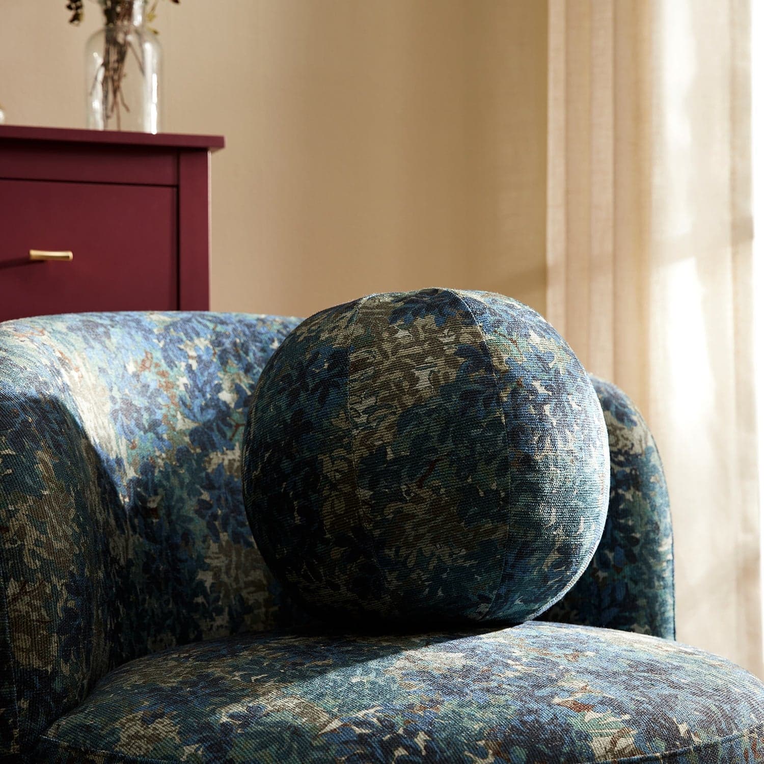 Amboise Armchair with Ball Cushion, Julien Linen Blend