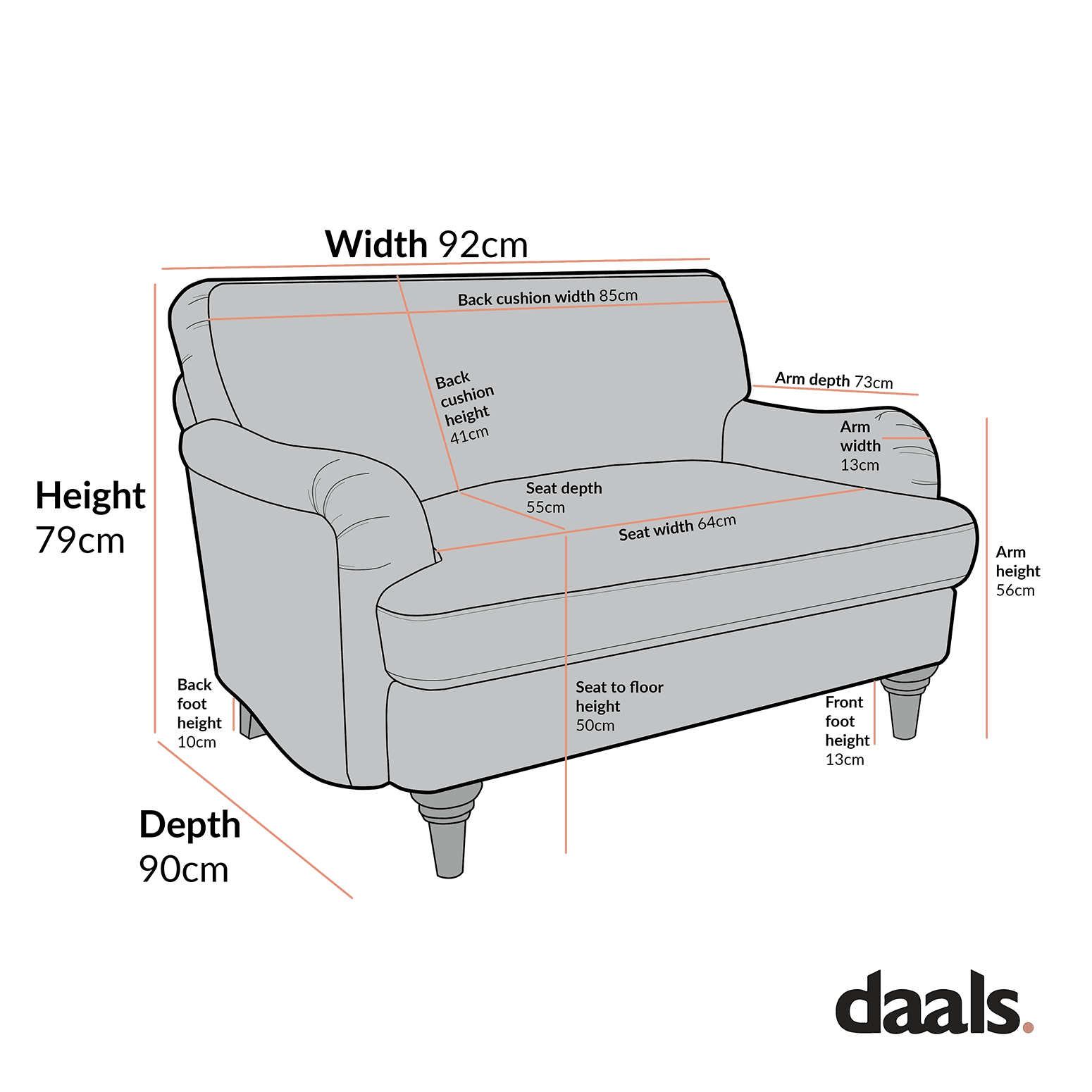 Daphnis Julien Linen Blend Patterned Sofa, 1-Seater